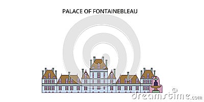 France, Fontainebleau Landmark tourism landmarks, vector city travel illustration Vector Illustration