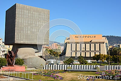 France, french riviera, Nice city, the congress hall and the Square Head. Editorial Stock Photo