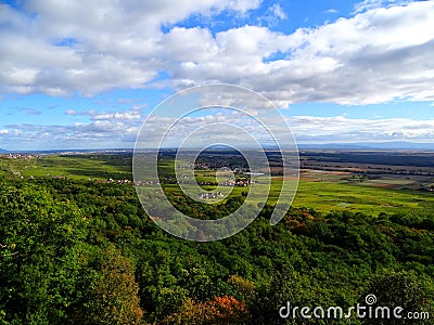 France, Great East, Alsace, Haut Rhin, village of Pfaffenheim surrounded by vineyards Stock Photo