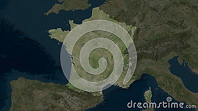 France highlighted. High-res satellite Stock Photo