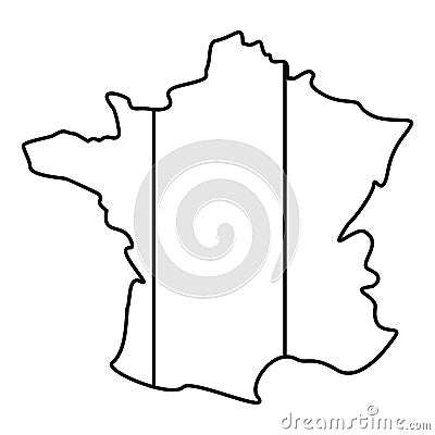 France icon, outline style Vector Illustration