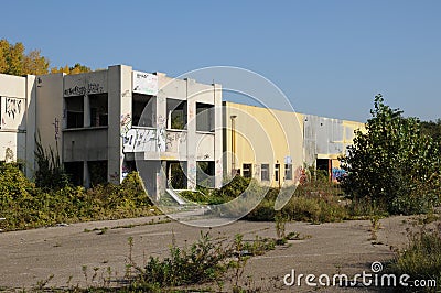 France, industrial wasteland in Les Mureaux Stock Photo