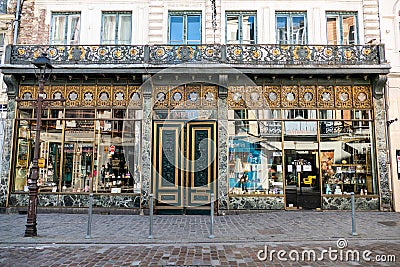 France, Lille, Facade of the Meert patisserie Editorial Stock Photo