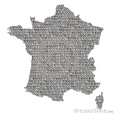France map abstract schematic from black ones and zeros binary d Vector Illustration