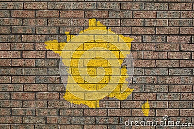 France map on brick wall Stock Photo