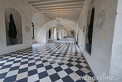 France The Medici Gallery in the the famous Chenonceau castle in the Loire Valley Editorial Stock Photo