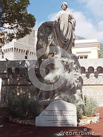 France Monaco Cote d Azur Hommage des Colonies Etrangeres Statue Editorial Stock Photo