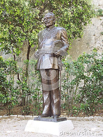 France Monaco Prince Rainier III statue in park Editorial Stock Photo