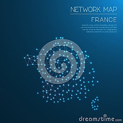 France network map. Vector Illustration