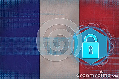France network protected. Computer protection concept. Stock Photo