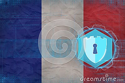 France network security. Internet safety concept. Stock Photo