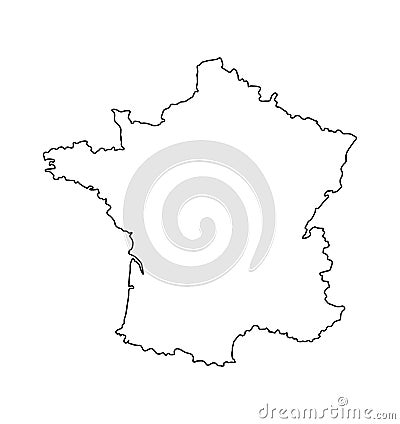 France Outline flag map. Vector illustration of national symbol. Graphic design of patriotic element Vector Illustration