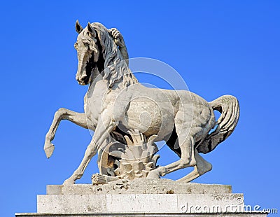 France, Paris: Equestrian statue Stock Photo