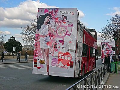 SWATCH AT ST VALENTINE`S IN PARIS-2009 Editorial Stock Photo