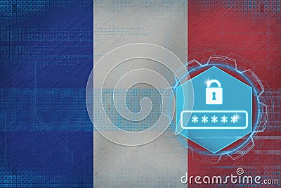 France password protection. Internet safety concept. Stock Photo