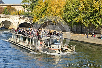 France, picturesque Bateau Mouche in the city of Paris Editorial Stock Photo