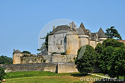France, picturesque castle of Fenelon in Dordogne Stock Photo