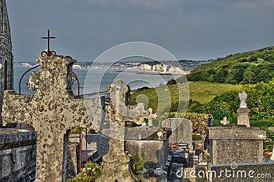 France, the picturesque cemetery of Varengeville sur Mer Editorial Stock Photo