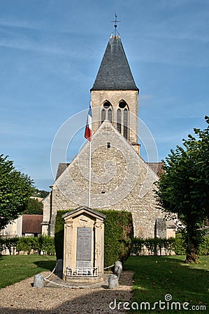 France, picturesque church of Mareil sur Mauldre Editorial Stock Photo