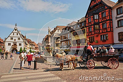 France, picturesque old city of Obernai Editorial Stock Photo