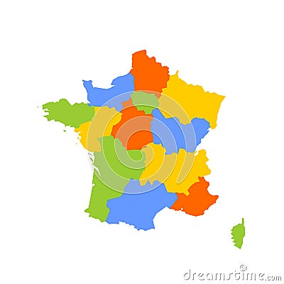 France political map of administrative divisions Stock Photo