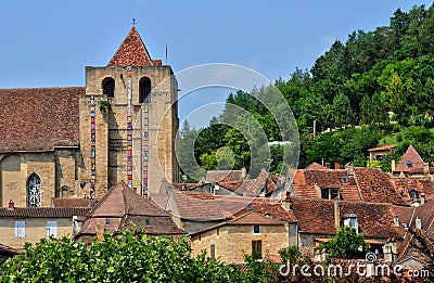 France, Saint Cyprien church in Dordogne Stock Photo