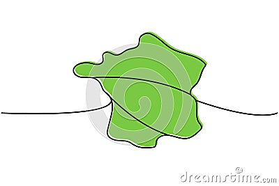 France silhouette colored one line continuous drawing. France country silhouette continuous one line colorful Vector Illustration