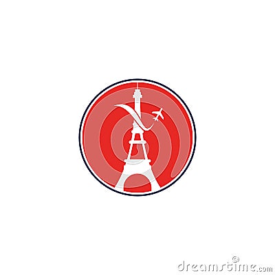 France Travel Logo design template. Vector Illustration