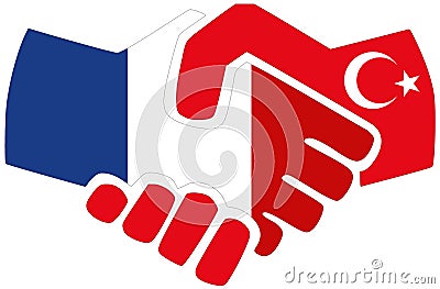 France - Turkey handshake Stock Photo