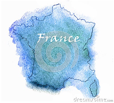 France vector watercolor map Vector Illustration