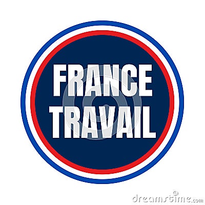 France work symbol icon called France travail in French language Cartoon Illustration