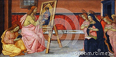 Francesco di Gentile: St. Luke paints the Virgin Editorial Stock Photo