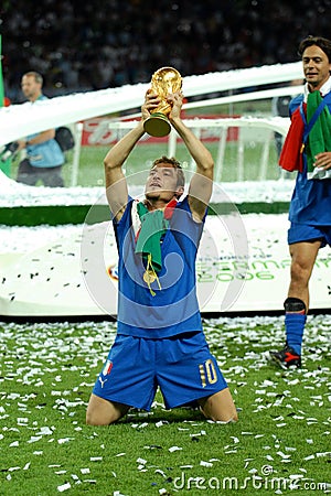 Francesco Totti with the world cup Editorial Stock Photo