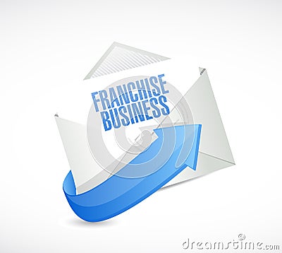 franchise business envelope mail sign Cartoon Illustration