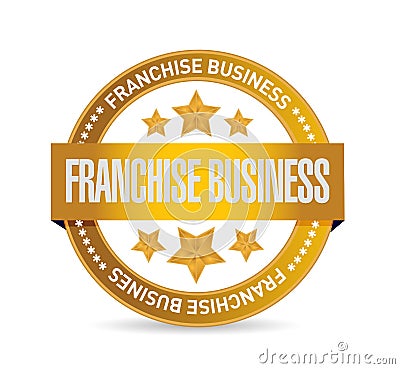 franchise business gold seal sign illustration Cartoon Illustration