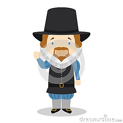 Francis Bacon cartoon character. Vector Illustration. Vector Illustration