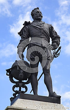 Francis Drake Statue Stock Photo