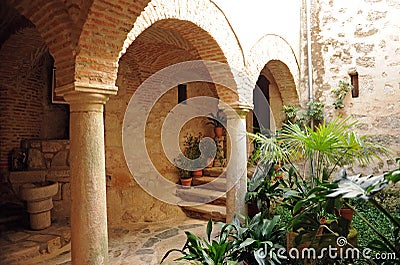 Patio of the convent of El Palancar in Pedroso de Acim, province of Caceres, Spain Stock Photo