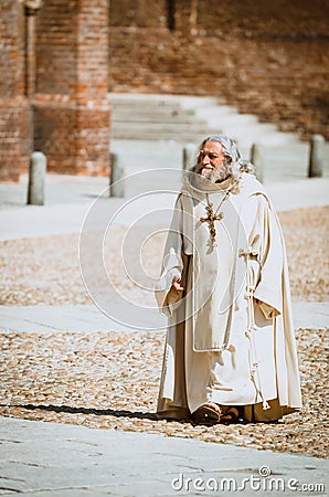 Franciscan friar in a medieval parade Editorial Stock Photo