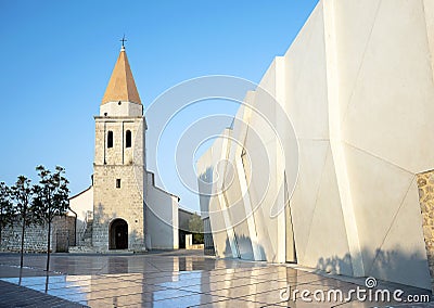 Franciscan Monastery in Krk town. Krk island, Croatia. Stock Photo