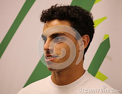 Francisco Cerundolo of Argentina during press conference after round of 32 match against Felix Auger Aliassime of Canada Editorial Stock Photo