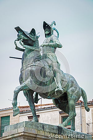 Francisco Pizarro Statue in Trujillo Spain Stock Photo