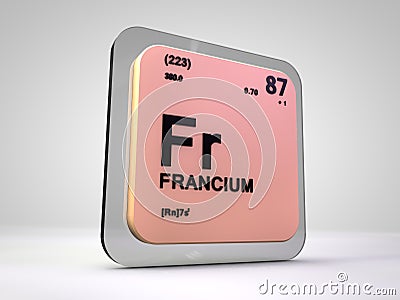 Francium - Fr - chemical element periodic table Stock Photo