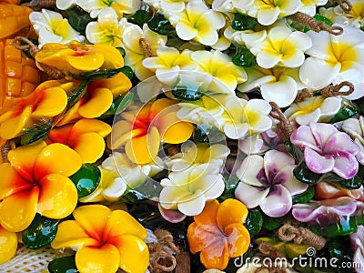 Frangipani/Plumeria Flower Scented Soaps Stock Photo