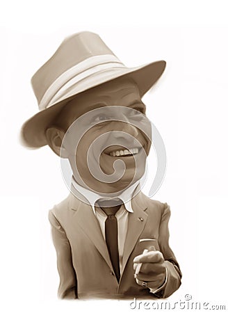 Frank Sinatra Caricature Editorial Stock Photo