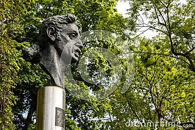Frank Zappa statue, Frank Zappa Square in Vilnius, Lithuania Editorial Stock Photo
