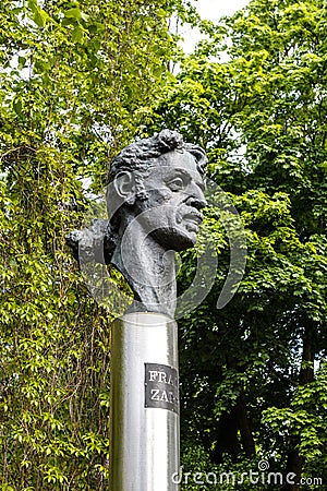 Frank Zappa statue, Frank Zappa Square in Vilnius, Lithuania Editorial Stock Photo