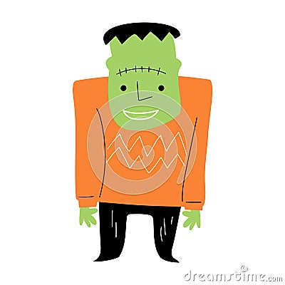 Frankenstein . Halloween cartoon characters . Vector Vector Illustration