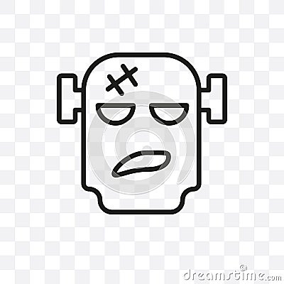 Frankenstein vector linear icon isolated on transparent background, Frankenstein transparency concept can be used for web and mobi Vector Illustration