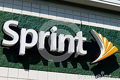 Frankfort - Circa August 2018: Sprint mobile phone store. Opposition is growing to the T-Mobile Sprint merger I Editorial Stock Photo